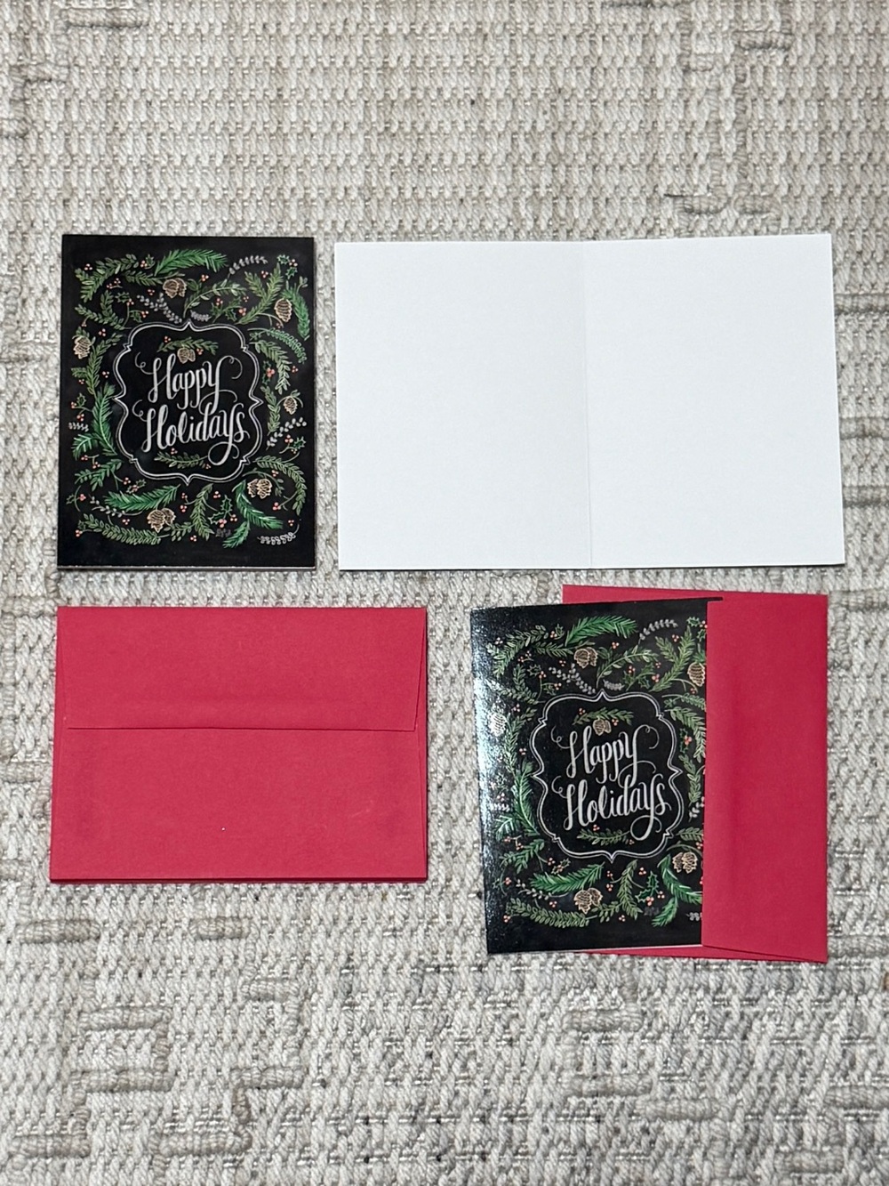 Chalkboard Holiday Christmas Cards & Envelopes Set
